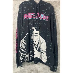 Tupac Shakur Poetic Justice Graphic Hoodie XL Black Cotton Blend
